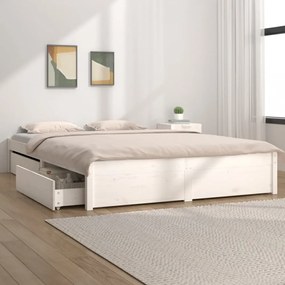 fehér ágykeret fiókokkal 120x200 cm