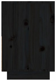 2 db fekete tömör fenyőfa éjjeliszekrény 60 x 34 x 51 cm