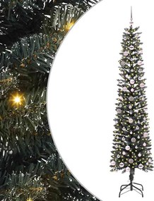 vidaXL Mű karácsonyfa 300 LED-del Zöld 240 cm PVC és Műanyag és Acél