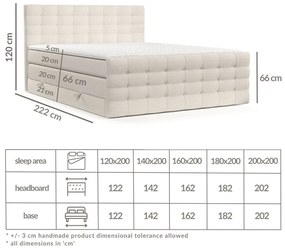 Bézs ágyneműtartós boxspring ágy 180x200 cm Blend – Maison de Rêve