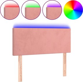 vidaXL rózsaszín bársony LED-es fejtámla 100x5x78/88 cm