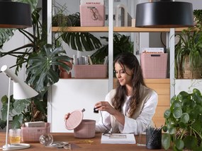 Curver Jute Cube doboz 17L rózsaszín