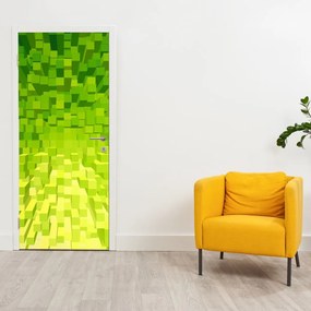 Fotótapéta ajtóra - Sárga kockák (95x205cm)