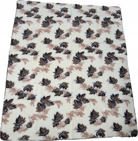 Gyapjú takaró 100% Bárány gyapjú – Fehér, barna levelekkel 215×200 cm, téli