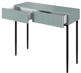 Nicole konzol / sminkasztal - zsálya MDF / fekete lábak