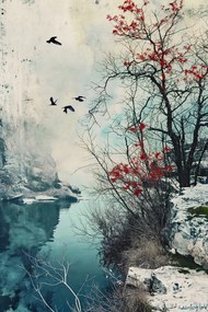 Poszter 20x30cm Téli madárarc