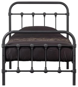Fekete egyszemélyes ágy ágyráccsal 90x200 cm Moos – WOOOD