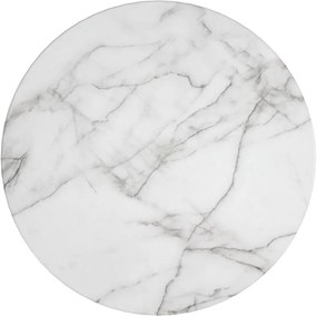 Fehér-aranyszínű kerek dohányzóasztal márvány dekorral ø 79 cm Gwyneth – CosmoLiving by Cosmopolitan