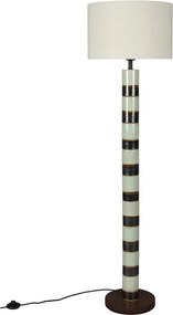 Sötétbarna-zsályaszínű állólámpa textil búrával (magasság 143 cm) Vertigo – Dutchbone