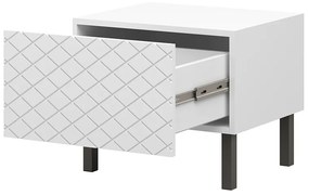 Scalia II 50 1SZ éjjeliszekrény készlet 2 db - fehér matt / fekete lábak