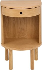 Világos natúr színű éjjeliszekrény tölgyfa dekorral Paron – Actona