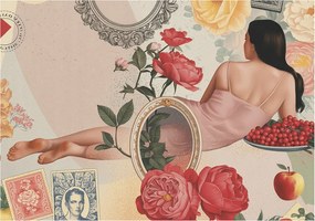 Fotótapéta Flizelina Dekoratív az irodába Virágos elegancia 312x219 Ragasztó