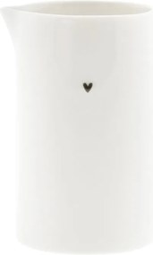 Tejes kancsó Heart Black Bastion Collections Fehér Porcelán