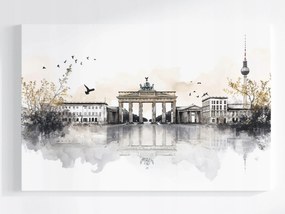 Poszter Város Panoráma Berlin Kapu Torony Tv Vázlat 60x40