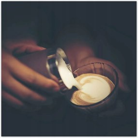 Poszterek 100x100 Kávéscsésze latte art