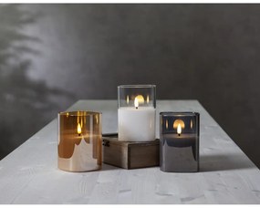 Flamme szürke LED viaszgyertya üvegben, magasság 12,5 cm - Star Trading