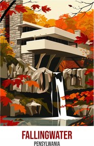 Poszter 40x55cm Fallingwater