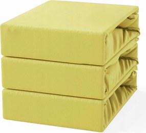 Pamut lepedő gumis 200x220 Mustársárga