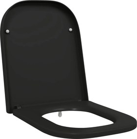 vidaXL WC ülőke Fekete 47,5 x 35 x 3,6 cm Duroplast