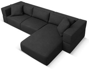 Fekete sarokkanapé (jobb oldali) Esther – Milo Casa