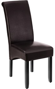 TecTake GmbH 400555 ergonomikus tömörfa étkezőszék - barna, darabonként