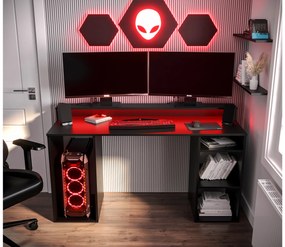 Sarok Gamer PC asztal Garrick 1 (fekete) (LED RGB világítással). 1064134