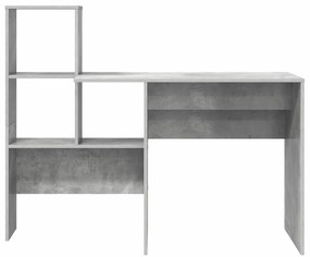 Asztal polcokkal Beton szürke 131.5 x 50 x 106.5 cm Faanyag
