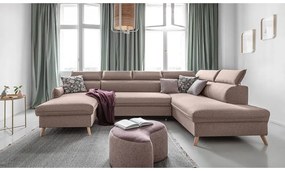 Bézs kinyitható sarokkanapé (jobb oldali) Sweet Harmony – Miuform