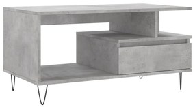 Betonszürke szerelt fa dohányzóasztal 90x49x45 cm