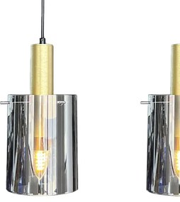 Csillár zsinóron ARCADIA 3xE27/60W/230V arany/füstös