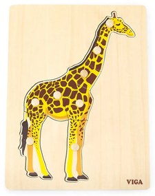 Gyermek fa puzzle Montessori Viga Zsiráf