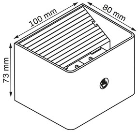LED Fali lámpa érzékelővel MIRI LED/2,5W/3,7V 3000-6400K 4000 mAh fekete