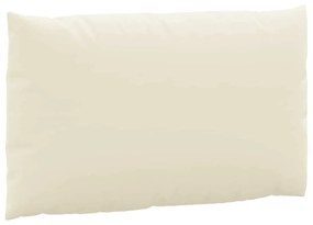 2 db krémfehér szövet raklapkanapé-párna