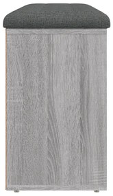 szürke sonoma színű szerelt fa cipőtároló pad 102 x 32 x 50 cm