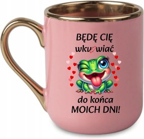 Elegáns bögre Napjaim végéig békával 330 Rózsaszín