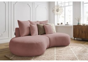 Rózsaszín buklé szövet kanapé 260 cm Saint-Germain – Bobochic Paris