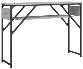 szürke sonoma színű szerelt fa tálalóasztal polccal 105x30x75cm