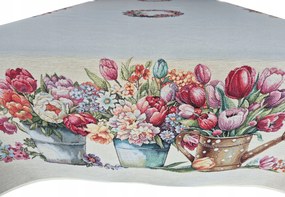 Abrosz 140x180 cm nagy asztalra tulipán virágokkal szilárd gobelin anyag