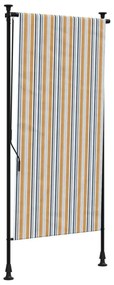 sárga és fehér szövet és acél kültéri roló 120 x 270 cm