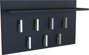 Fali Akasztó És Polc 2F Fekete Előszoba Folyosó 70x40x20 CM