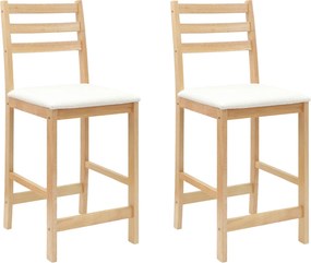 vidaXL Étkező Székek 2 pcs Természetes 40 x 47,5 x 99,5 cm