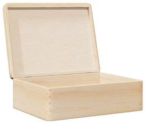 Fa doboz fedővel 40x30x13 cm tömör fa fenyő