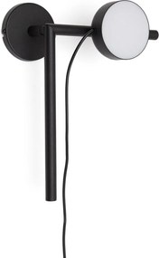 Fekete konnektorhoz csatlakoztatható fém LED dimmelhető fali lámpa Orey – Kave Home