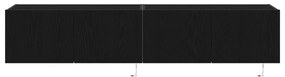 TV Faliszekrény LED Fényekkel 2 db Fekete Tölgy 80x35x31 cm