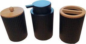 Fürdőszobai habszappan adagoló szett Loft fekete matt 3 db-os