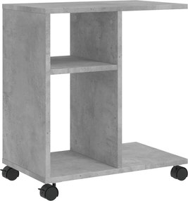 vidaXL betonszürke szerelt fa kisasztal kerekekkel 50 x 30 x 55 cm