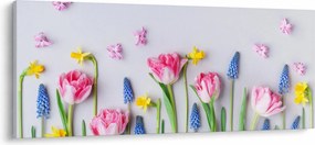 Tavaszi virágok képe (120x50 cm)