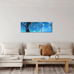 Kép - Misztikus erdő (órával) (90x30 cm)