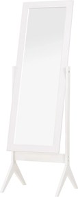 HOMCOM Teljes hosszúságú tükör - Sminktükör - Könnyen tisztítható MDF Fehér 47cm x 46cm x 148cm | Aosom