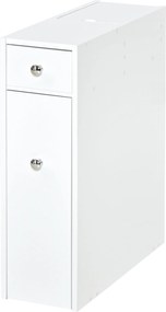 HOMCOM Fürdőszobai Oldalszekrény 2 Fiókkal és Tetővel Ellátott Felső Rekesszel Mosogató Showerhez 17x48x58 cm Fehér | Aosom